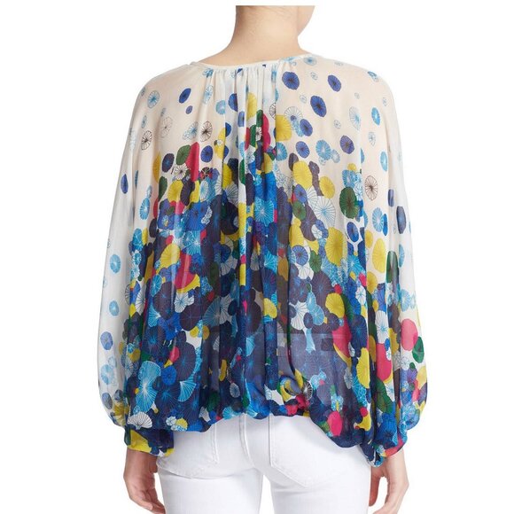 DVF Diane von Furstenberg Silk Batwing Blouse–Boho, Lightweight-Work or Vacation - Picture 6 of 16